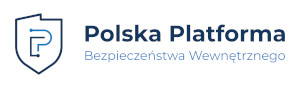 Logo of the Polish Platform for Homeland Security. On the left side, a shape resembling a shield, with the letter ‘P’ in the centre. On the right-hand side, the inscription Polish Platform for Internal Security in two lines.